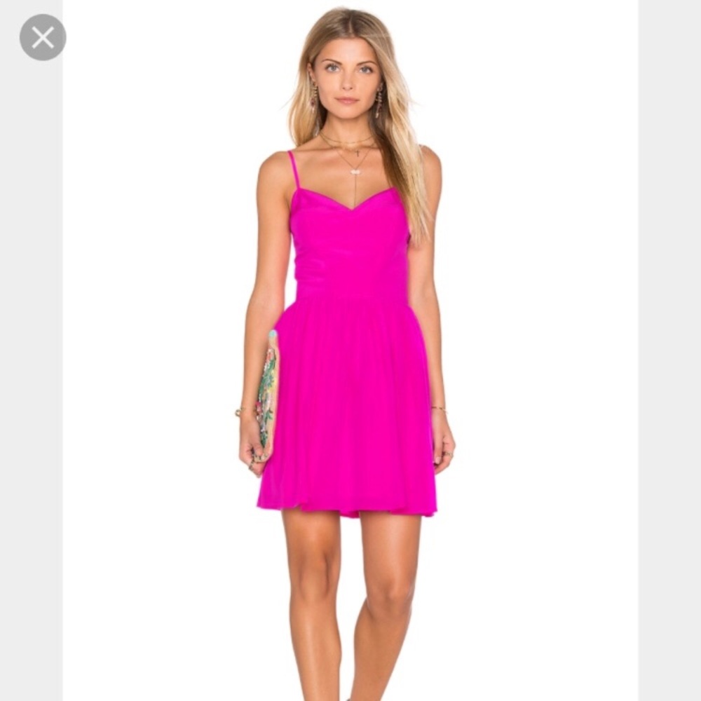 Amanda Uprichard Hot Pink Mai Tai Mini Dress